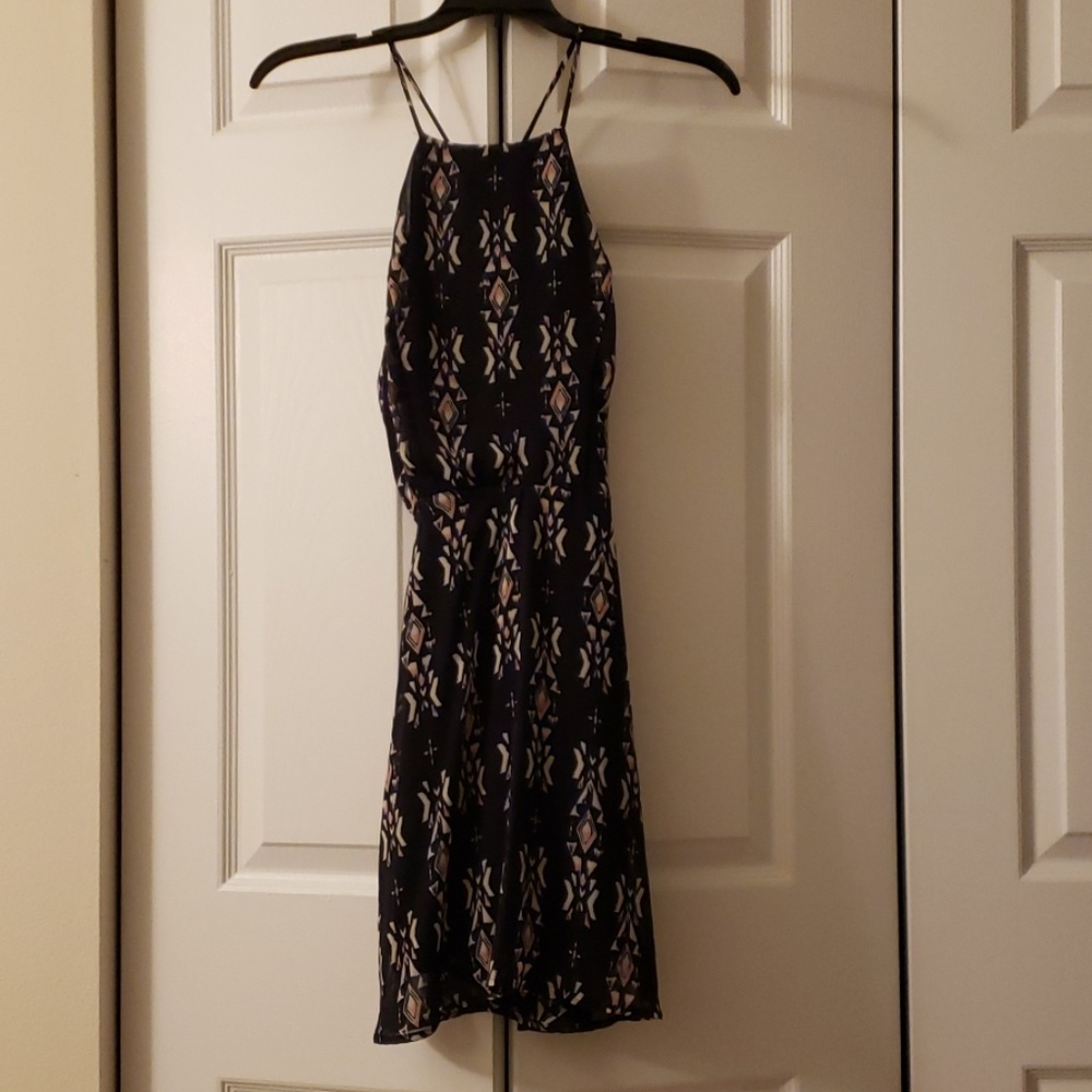 Abstract pattern open back dress